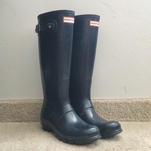 Navy Blue Hunter Boots size 7